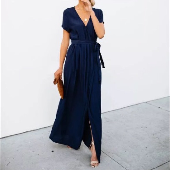 cotton wrap maxi dress